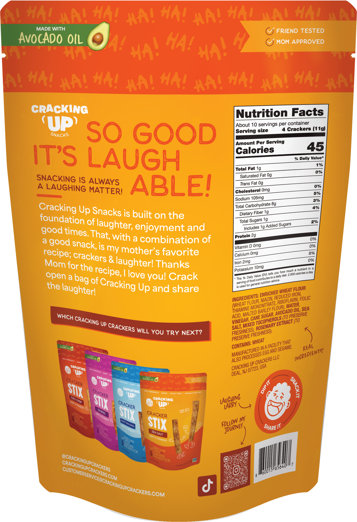 Cracking Up Sea Salt STIX Snack Sticks (4oz)